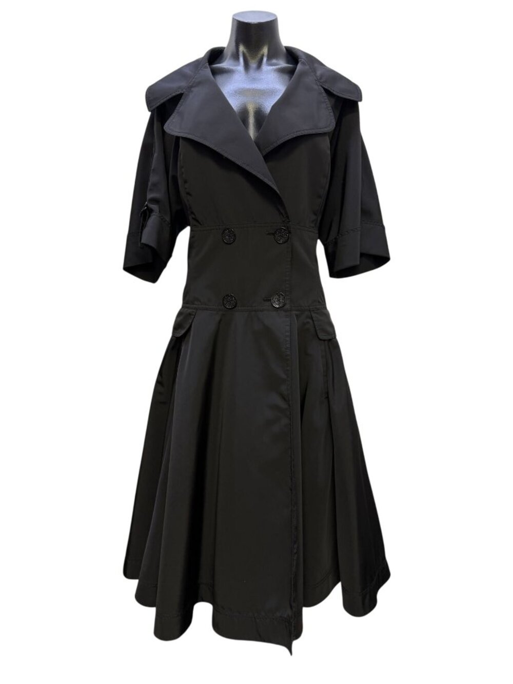 St John Black Double-Breasted Dress Size 16